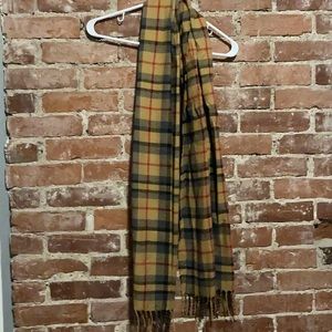 NWT Sprigs mustard/tan/black/slate/red plaid scarf